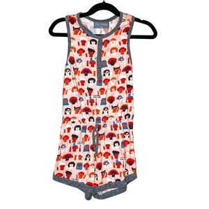 Girls Grey Vintage Everly Short Female Empowerment Romper Size 4T